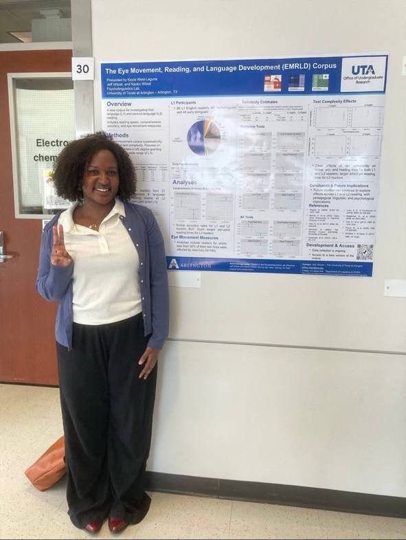 Kezia West-Laguna presenting the EMRLD Corpus poster at UROP